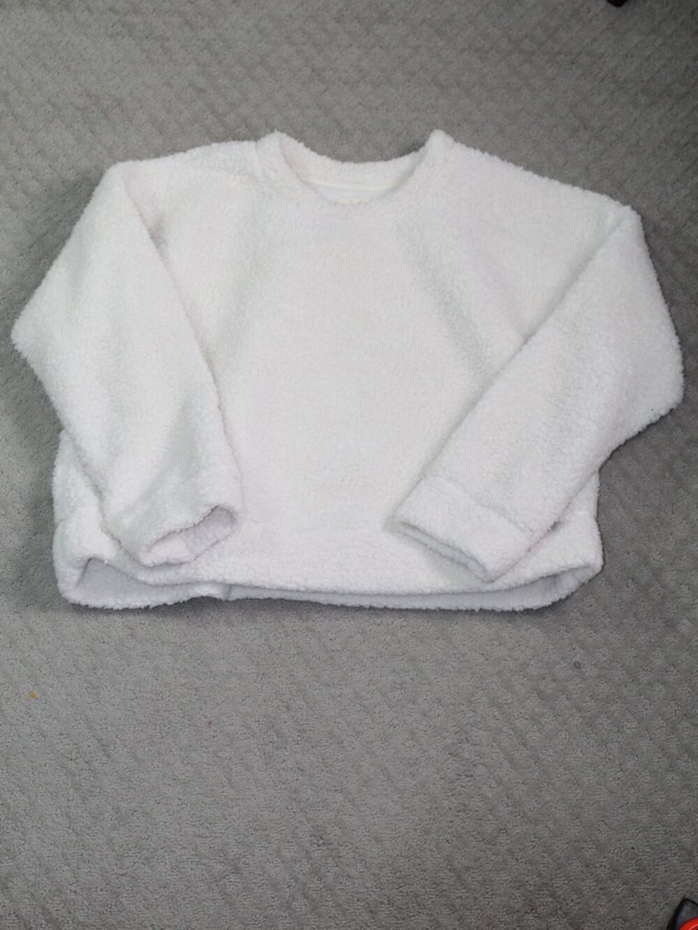 T S Size XL Cream Oversized Sherpa Top